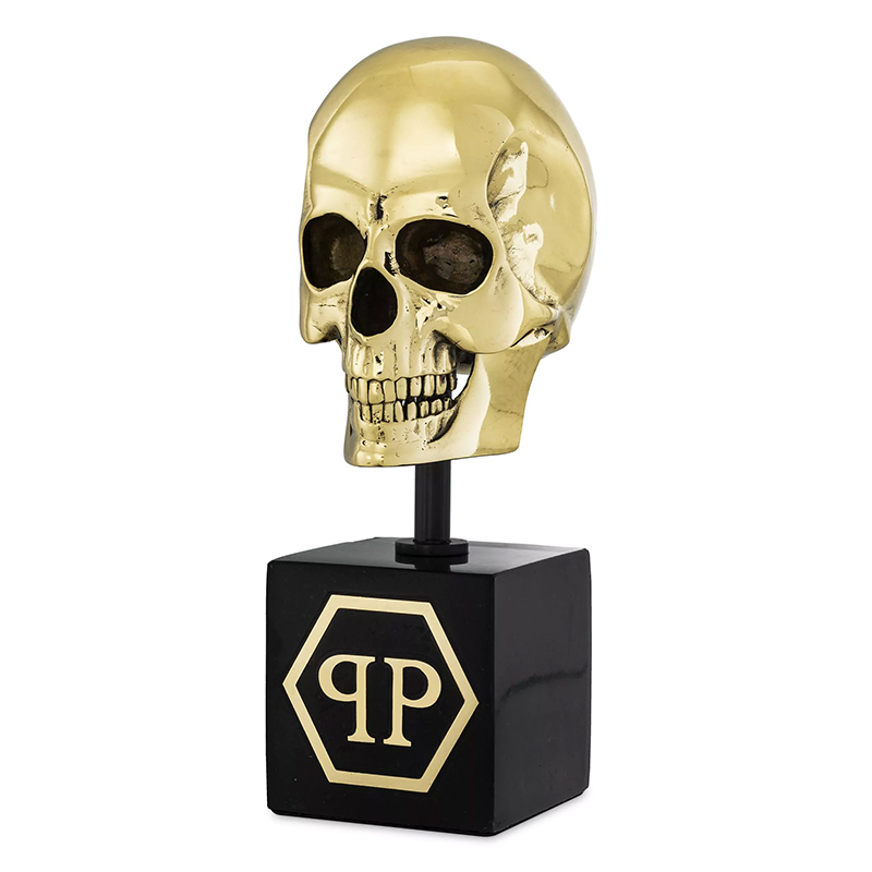 Статуэтка Philipp Plein Gold Skull S Золотой Черный в Екатеринбурге | Loft Concept 