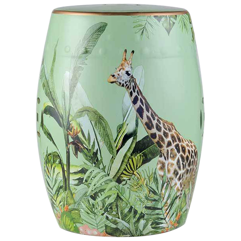 Керамический табурет Giraffe Tropical Animal Ceramic Stool Green Прозрачный зеленый Коричневый Зеленый в Екатеринбурге | Loft Concept 