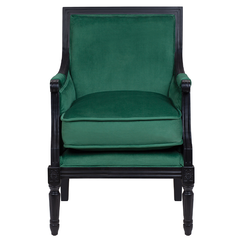 Кресло Harry Armchair black and green velour Зеленый Черный в Екатеринбурге | Loft Concept 