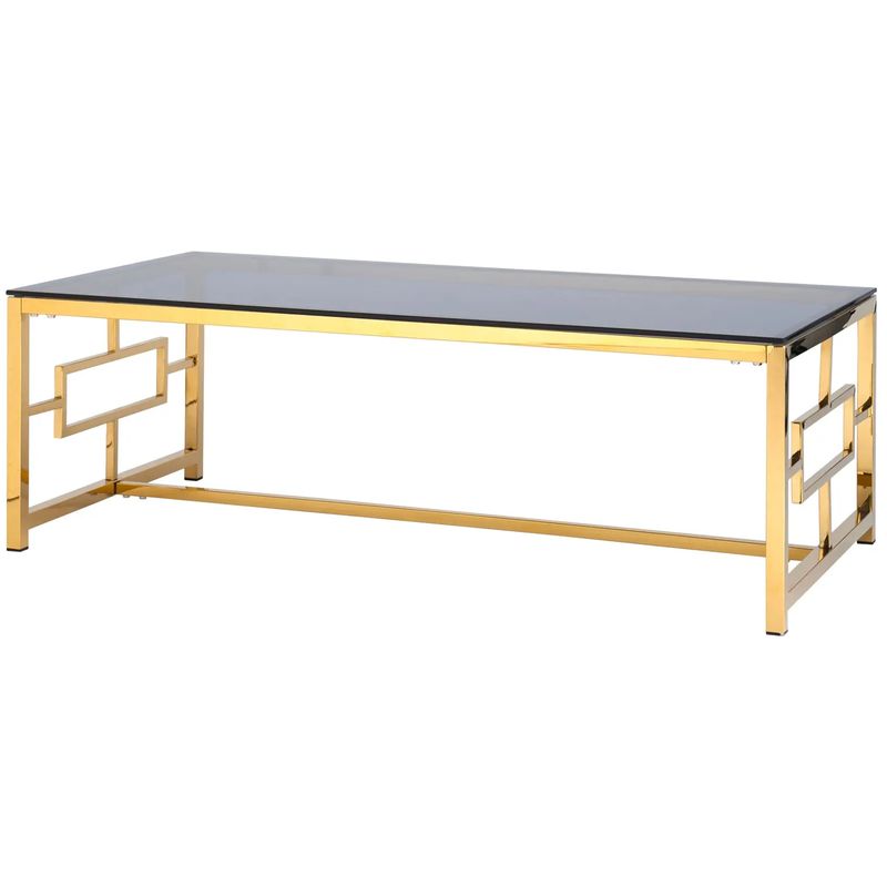 Столик кофейный Milan Tables Gold Золотой Стекло Смок в Екатеринбурге | Loft Concept 