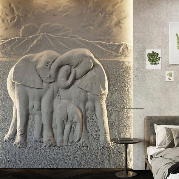 Барельеф ELEPHANTS  в Екатеринбурге | Loft Concept 