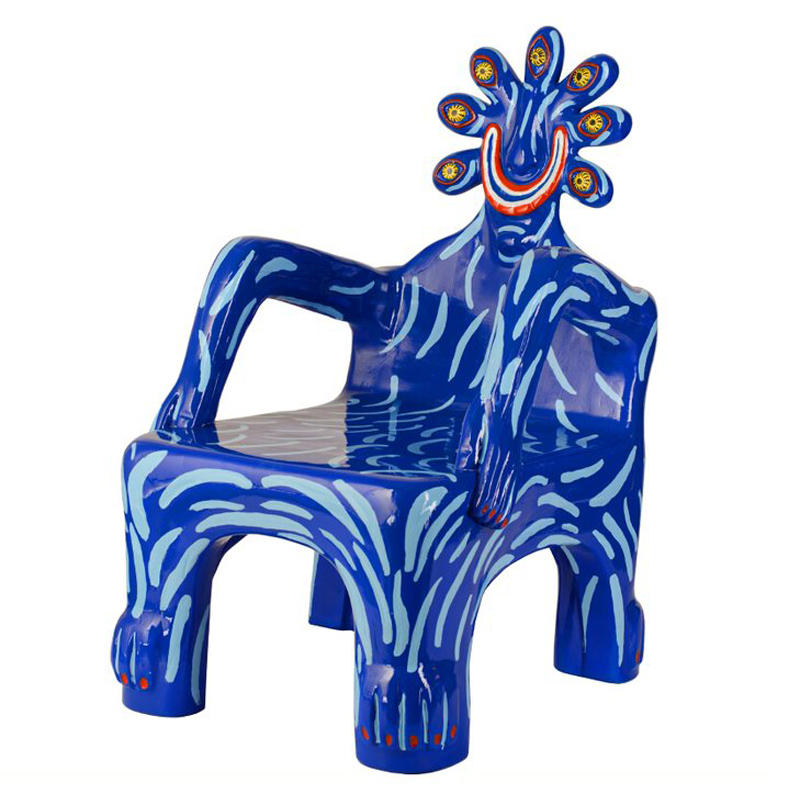 Кресло COBALT CREATURE ARMCHAIR Синий Мульти в Екатеринбурге | Loft Concept 