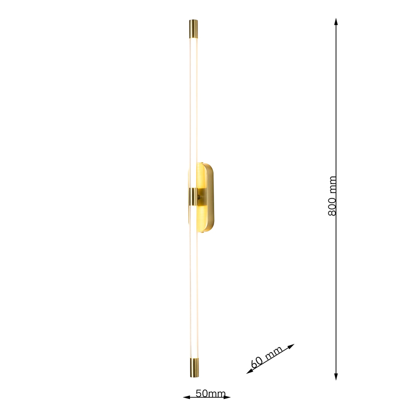 Бра Trumpet tube Double Золотое 80 см в Екатеринбурге