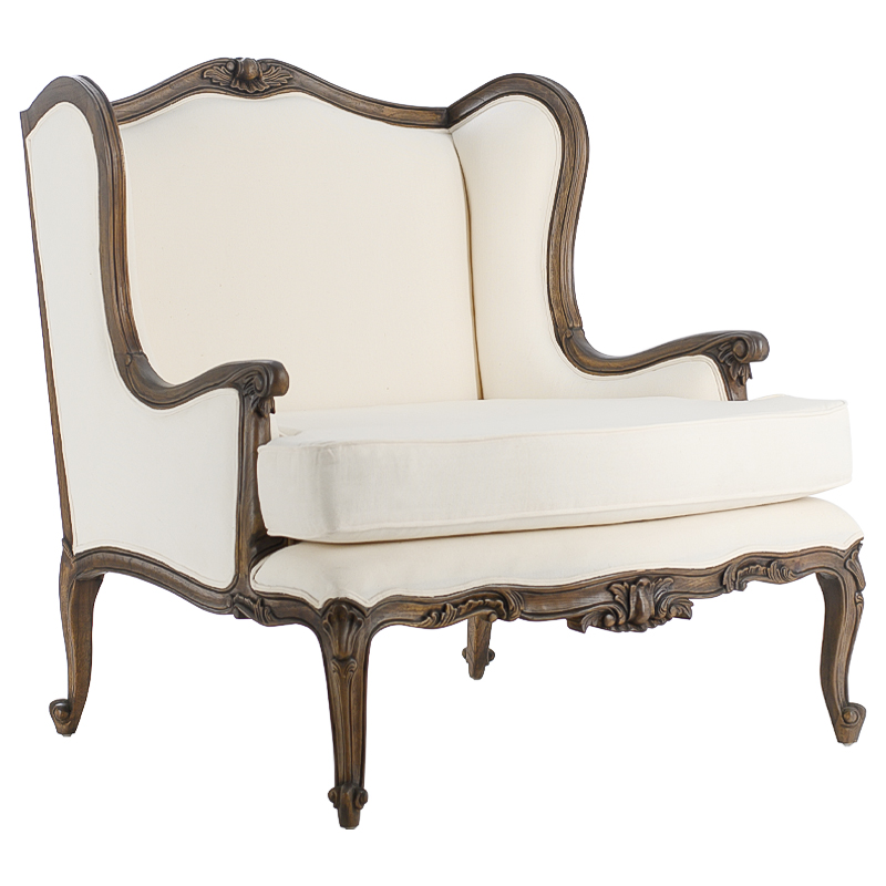 Кресло French Provence Armchair Fabrice ivory ( слоновая кость ) Коричневый в Екатеринбурге | Loft Concept 