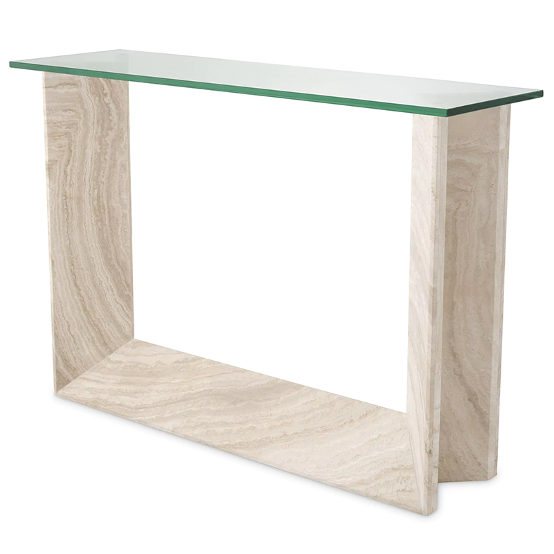 Консоль Eichholtz Console Table Fortuna Песочный Прозрачное Стекло в Екатеринбурге | Loft Concept 