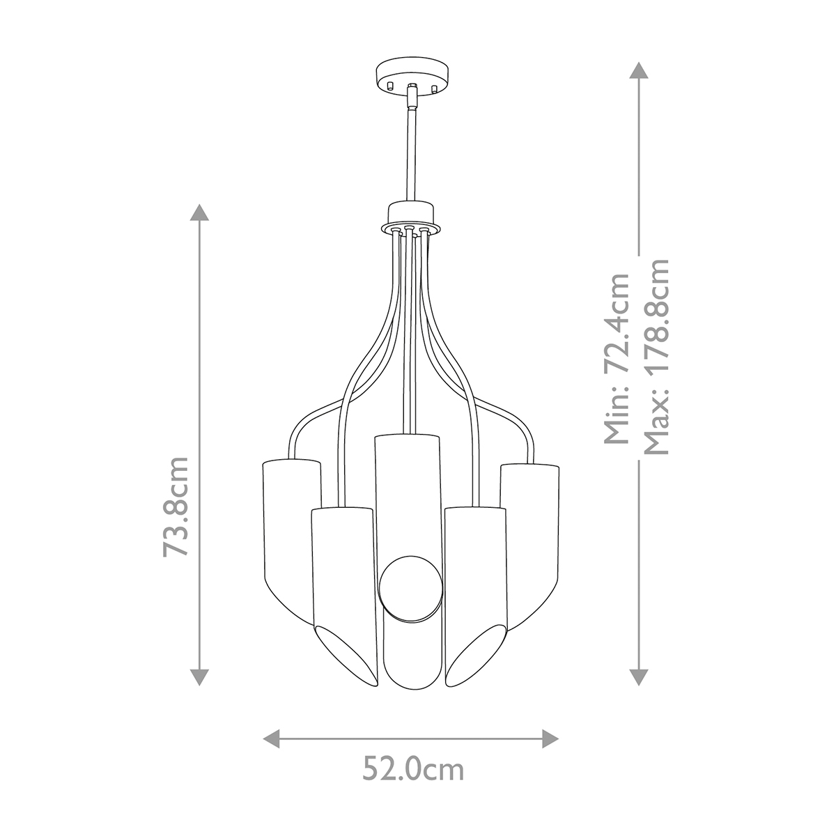 Люстра белого цвета с 6-ю цилиндрическими плафонами Elstead Lighting в Екатеринбурге