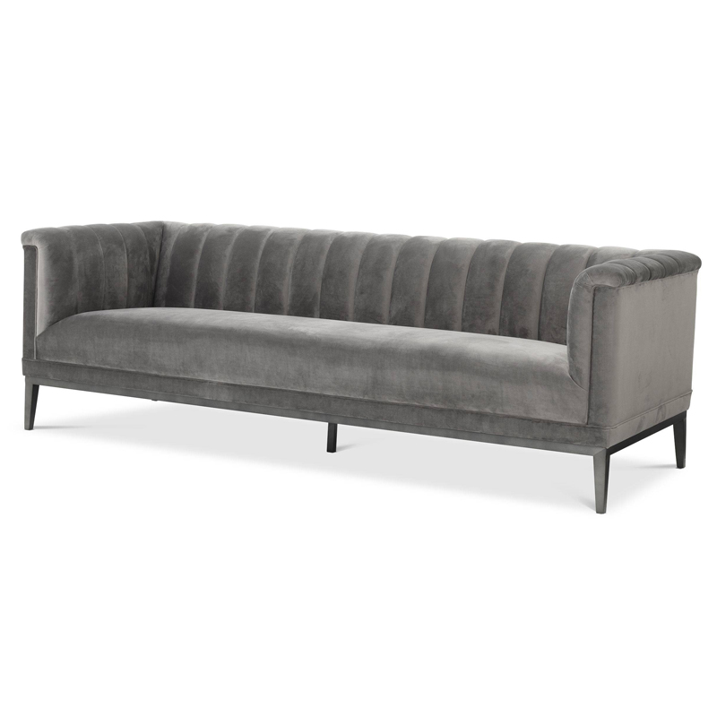 Диван Eichholtz Sofa Raffles grey Серый Темная бронза в Екатеринбурге | Loft Concept 