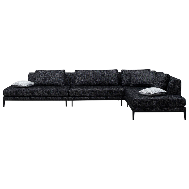 Угловой диван Ferguson Sofa Black Черный Черно-белый в Екатеринбурге | Loft Concept 