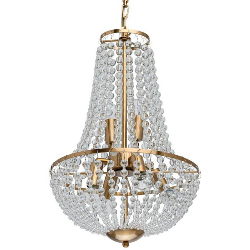 Люстра Virginia Clear Beads Chandelier Gold Золотой Прозрачное Стекло в Екатеринбурге | Loft Concept 