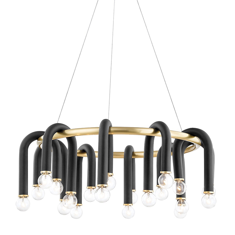 Люстра Paulson floppy chandelier round gold Черный Золотой в Екатеринбурге | Loft Concept 