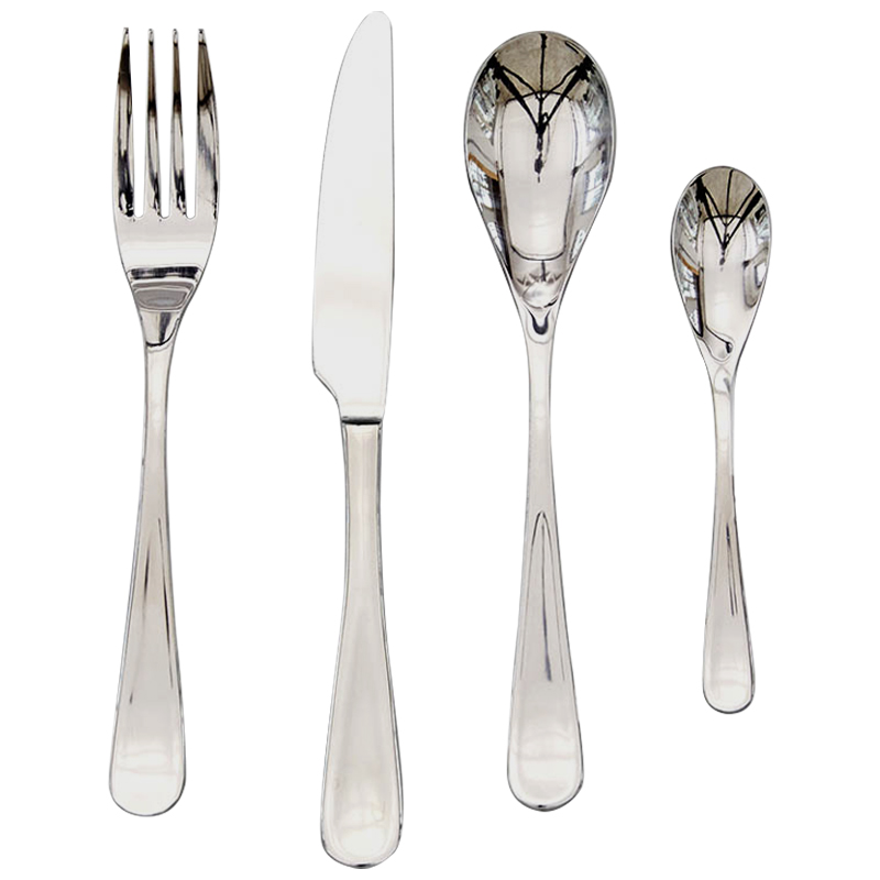 Столовые приборы на 4 персоны Contemporary Cutlery Set Серебряный в Екатеринбурге | Loft Concept 