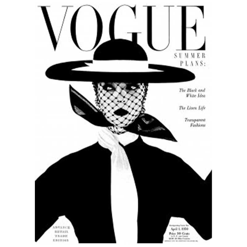 Постер Vogue Cover 1950 April Черный Белый в Екатеринбурге | Loft Concept 