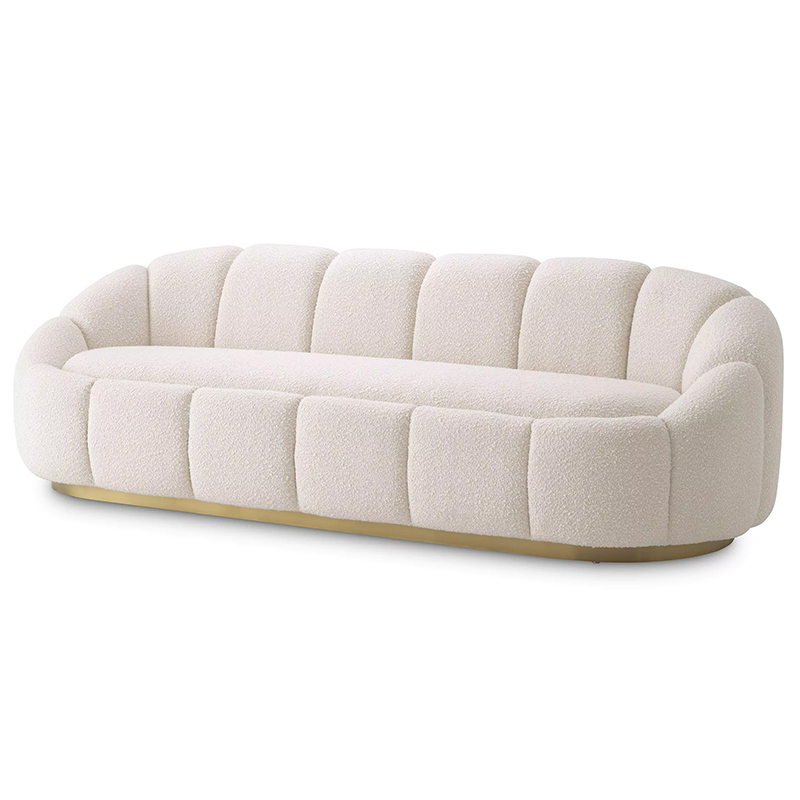 Диван Eichholtz Sofa Inger Boucle Cream Белый Латунь в Екатеринбурге | Loft Concept 