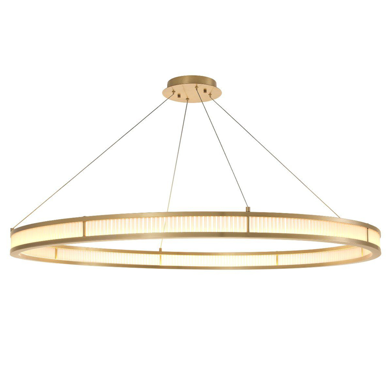 Люстра Eichholtz Chandelier Damien XL Brass Латунь Античная полированная Белое матовое стекло в Екатеринбурге | Loft Concept 