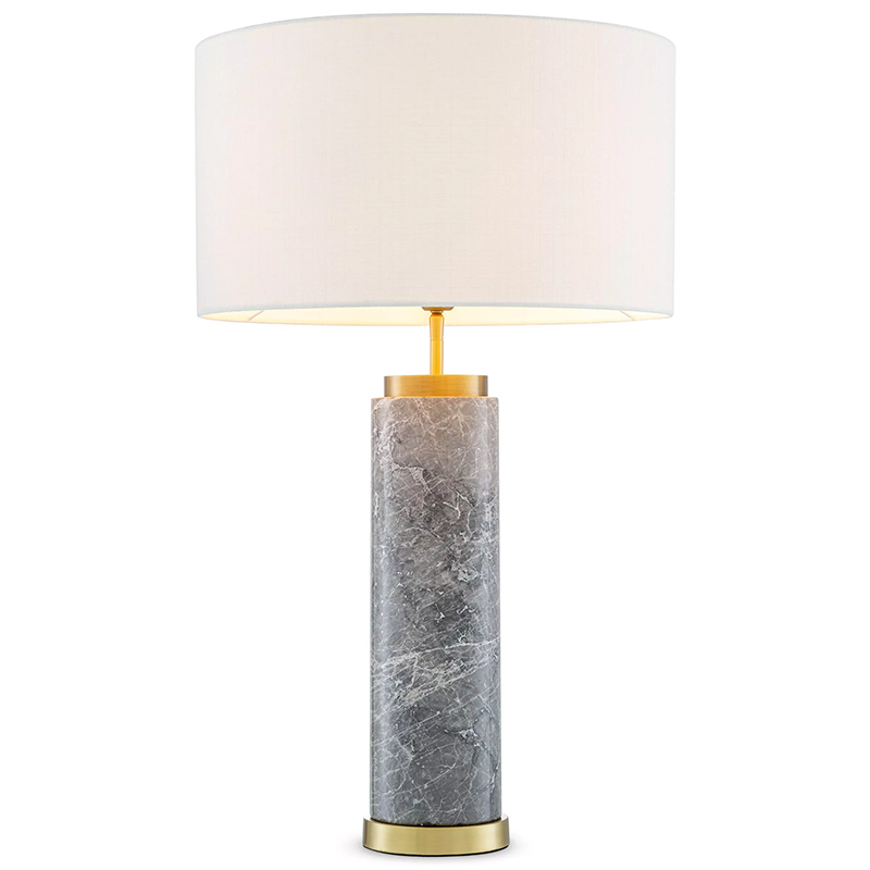 Настольная лампа Eichholtz Table Lamp Lxry Grey Marble Серый Латунь Белый в Екатеринбурге | Loft Concept 