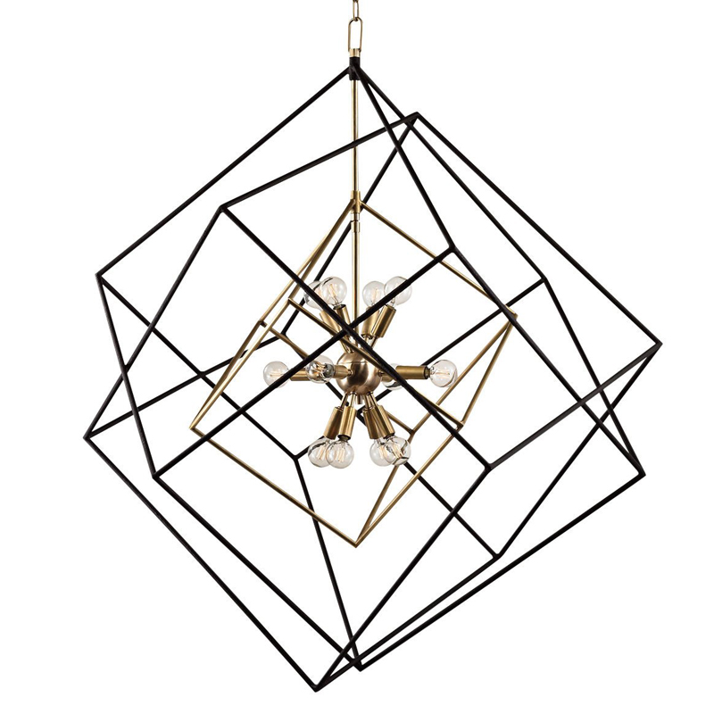 Люстра CUBIST Pendant Black and Gold 9 lamp Золотой Черный в Екатеринбурге | Loft Concept 