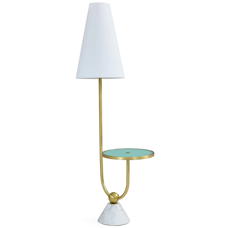 Торшер PARADISO TABLE FLOOR LAMP Латунь Белый Бирюзовый в Екатеринбурге | Loft Concept 