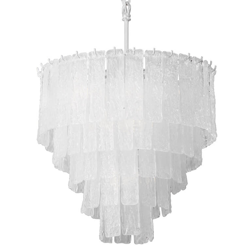 Люстра подвесная Textured Glass Chandelier Белое матовое стекло в Екатеринбурге | Loft Concept 