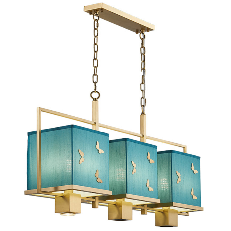 Люстра с бабочками Butterflies Blue Background Chandelier Латунь Бирюзовый в Екатеринбурге | Loft Concept 