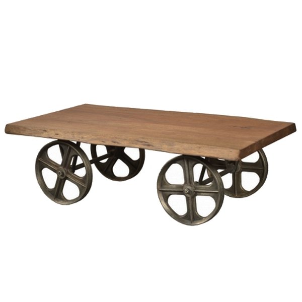 Стол на колесах Industrial Coffee Table on Wheels Акация в Екатеринбурге | Loft Concept 