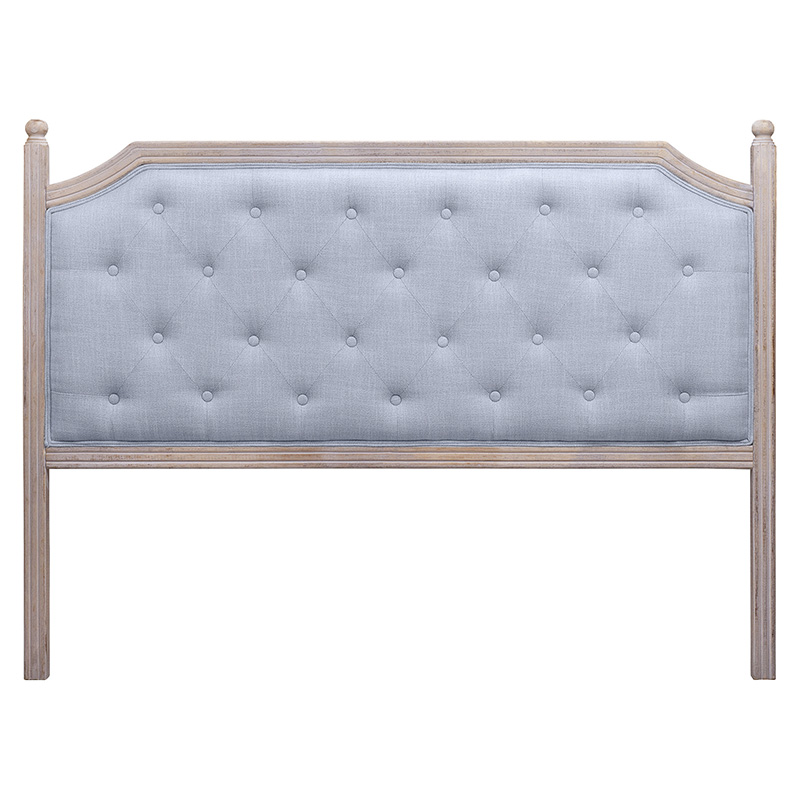 Изголовье кровати серое с мягкой обивкой из рогожки Emma Headboard Серый Коричневый в Екатеринбурге | Loft Concept 