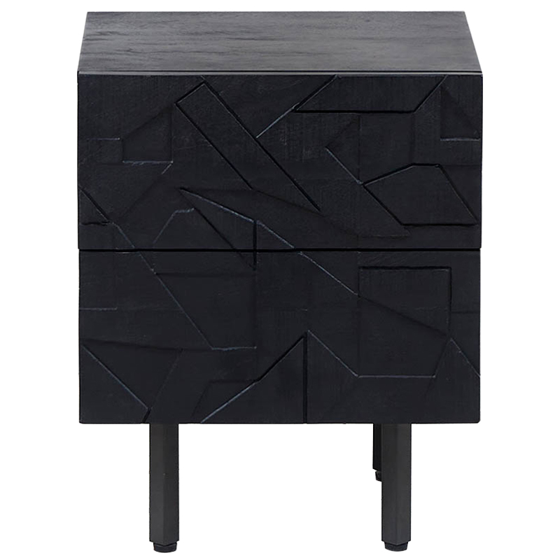 Тумба Polygonal Ornament Nightstand Черный в Екатеринбурге | Loft Concept 