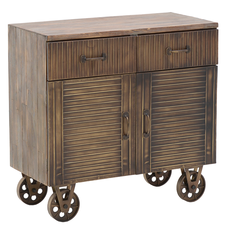 Комод в стиле Лофт на колёсах Mojens Loft Chest of Drawers Темная бронза Коричневый винтаж в Екатеринбурге | Loft Concept 