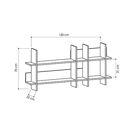 Полка прямая подвесная двухъярусная цвета антрацит BEADS BOOKCASE ANTHRACITE в Екатеринбурге