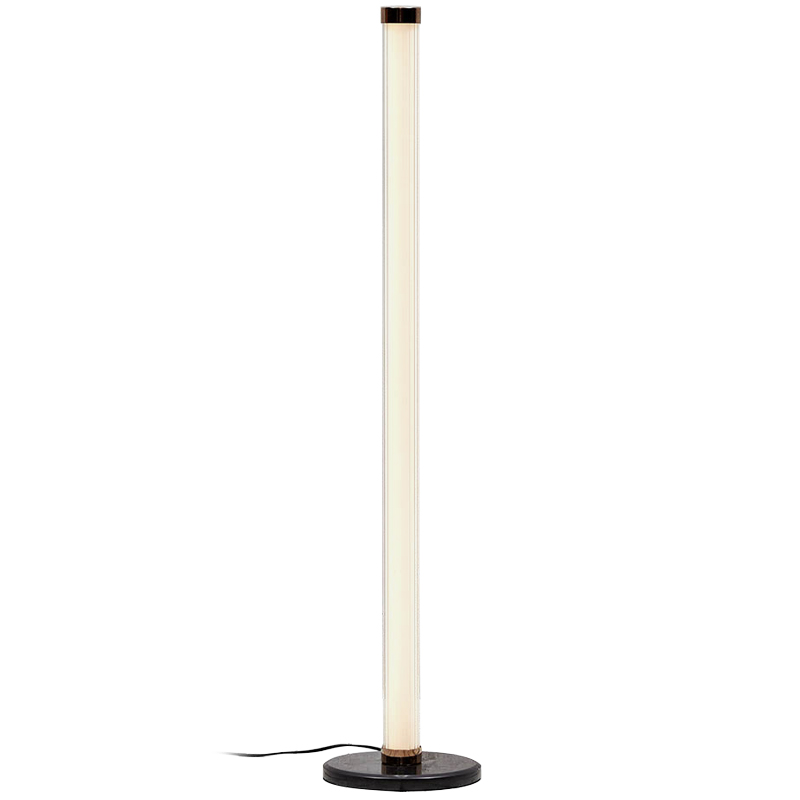 Дизайнерский торшер CANVAS GLASS TUBE FLOOR LAMP Медь Кремовый Черный Прозрачное Стекло в Екатеринбурге | Loft Concept 