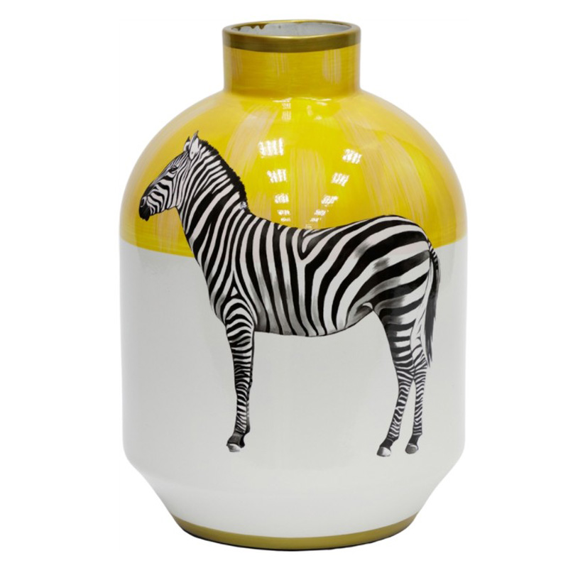 Ваза Zebra Vase white and yellow Белый Желтый Черный Золотой в Екатеринбурге | Loft Concept 