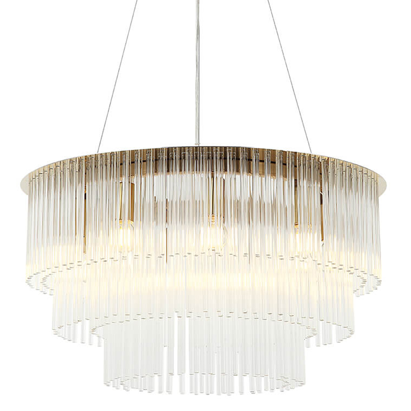 Люстра Harrison Chandelier gold 9 lamp Глянцевое золото Прозрачный в Екатеринбурге | Loft Concept 