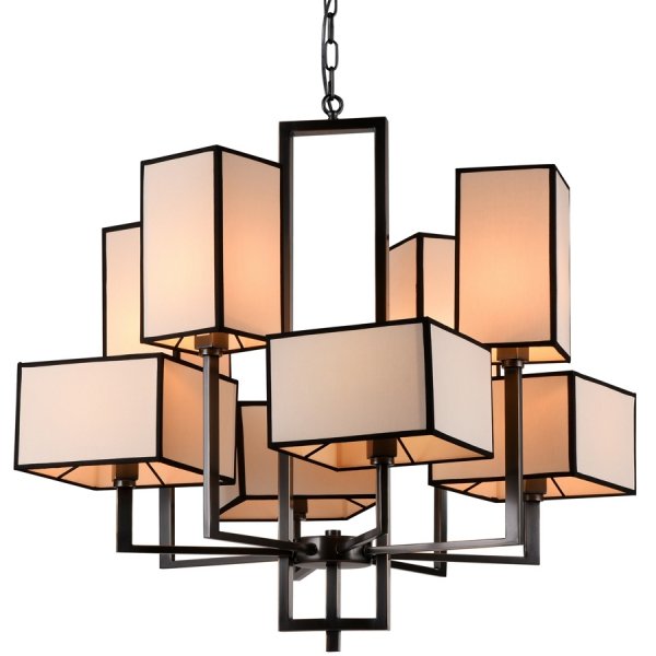 Люстра Cubismus Chandelier 8 Черный Кремовый в Екатеринбурге | Loft Concept 