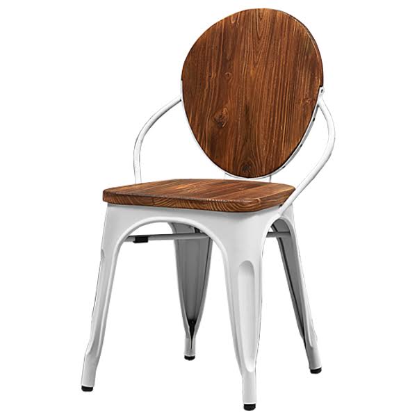 Стул Tolix chair Wooden White Дуб темный Белый в Екатеринбурге | Loft Concept 