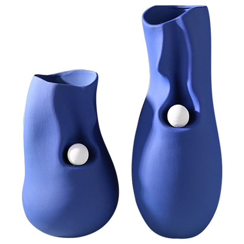 Ваза Molecule Collection Rhea Blue Vase Синий Белый в Екатеринбурге | Loft Concept 