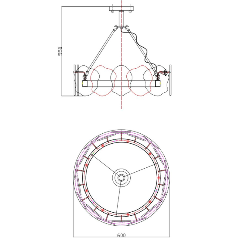 Люстра Мрамор Lucretia Marble Round Chandelier 60 см в Екатеринбурге