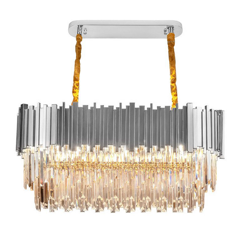 Большая многоярусная люстра Cascade Glass Metal Luxxu Chandelier 100 Silver Серебряный Прозрачное Стекло в Екатеринбурге | Loft Concept 