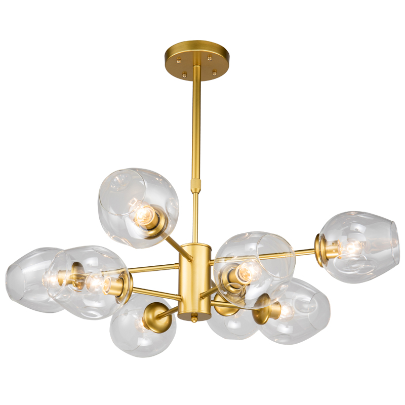 Люстра Branching Bubble Chandelier gold 8 Глянцевое золото Прозрачный в Екатеринбурге | Loft Concept 