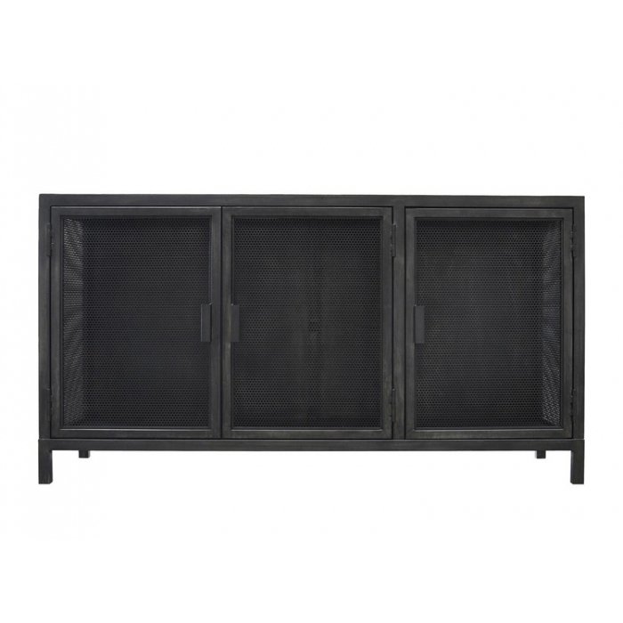 Буфет с 3-мя дверцами из металлической сетки Industrial Loft Dark Metal 3 Door Beto Cabinet Черный в Екатеринбурге | Loft Concept 