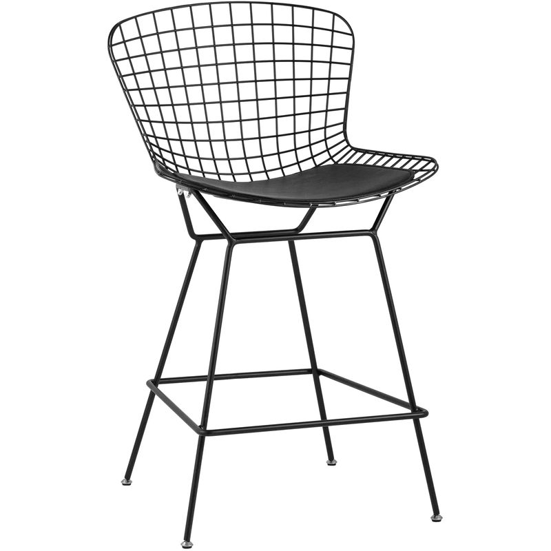 Полубарный стул Bertoia Barstool Черный Матовый Металл Черный в Екатеринбурге | Loft Concept 