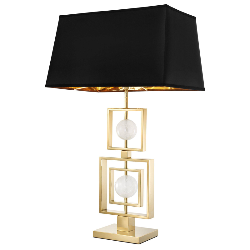 Настольная лампа Eichholtz Table Lamp Avola Золотой Черный Прозрачный белый в Екатеринбурге | Loft Concept 