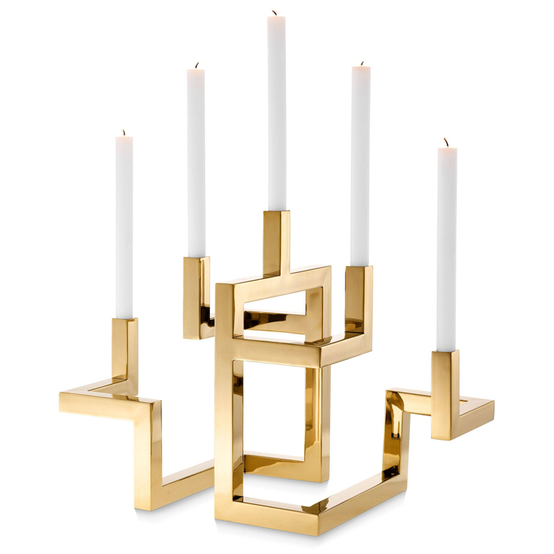 Подсвечник Eichholtz Candle Holder Skyline Латунь в Екатеринбурге | Loft Concept 