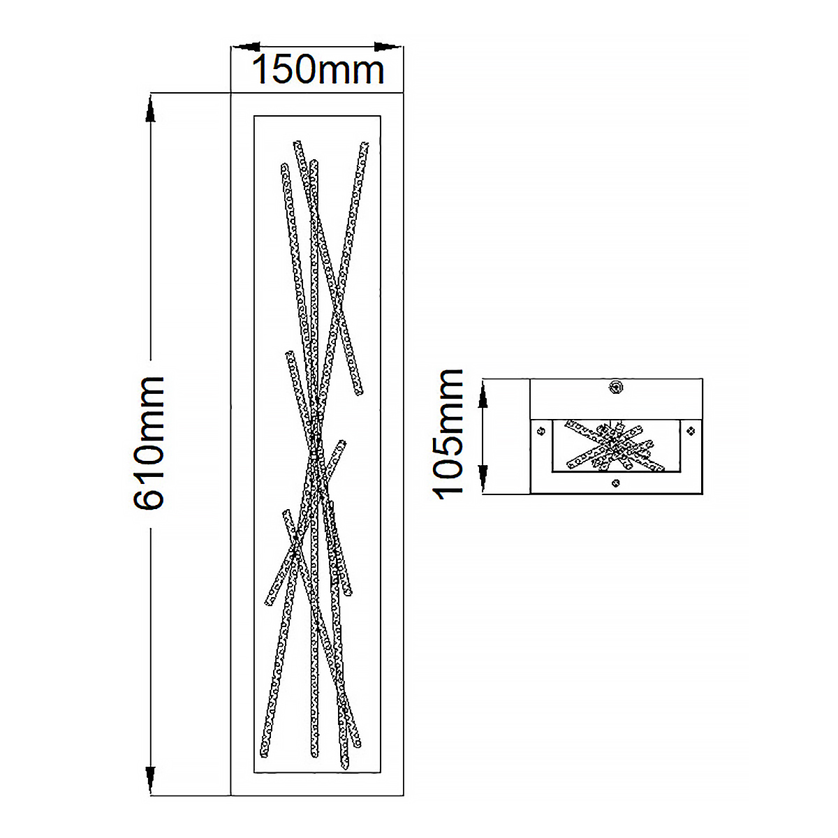 Бра в прямоугольной черной рамке с декором в виде ветвей в золотой отделке Hinkley в Екатеринбурге