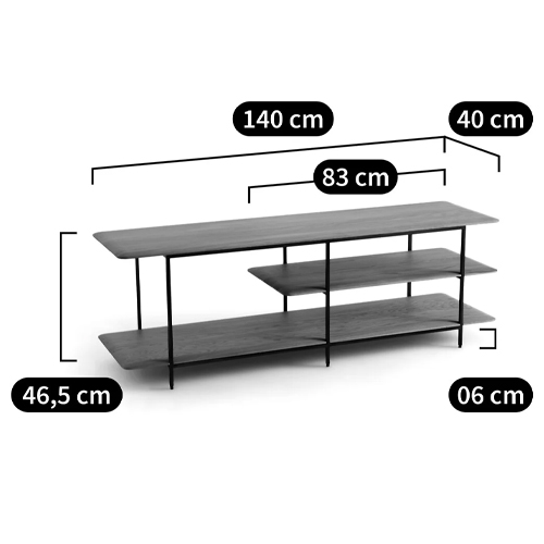 ТВ-тумба с полками из массива ореха Derick Wooden TV Stand в Екатеринбурге