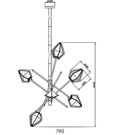 Люстра HARLOW Small Chandelier Gabriel Scott в Екатеринбурге