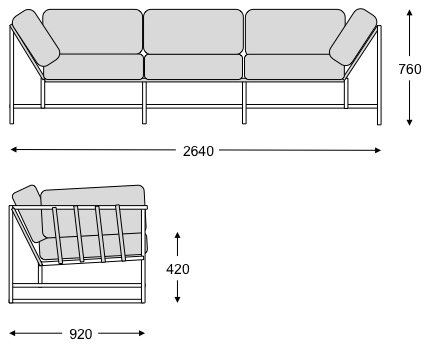 Диван Kenn X Miller sofa Indigo and copper denim в Екатеринбурге