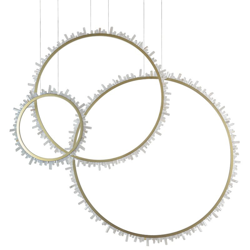 Люстра три кольца Vertical Crystal Gold Rings Chandelier Золотой Белый в Екатеринбурге | Loft Concept 