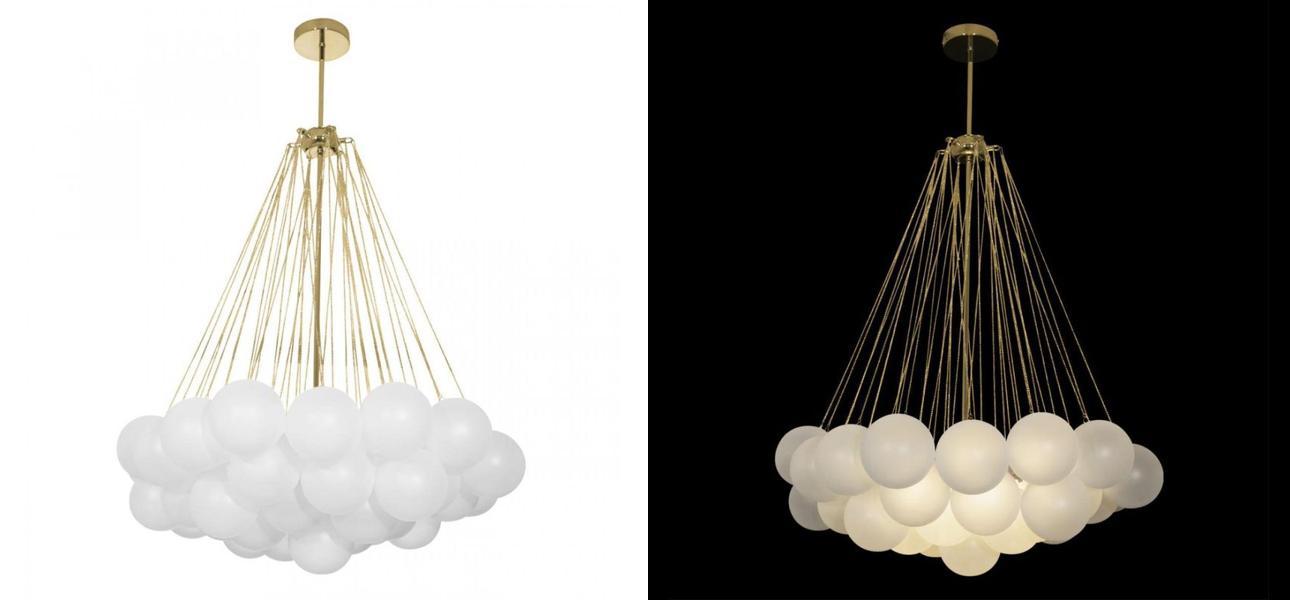 Люстра Белые Шары Apparatus Studio CLOUD Gold диаметр 80 см - фото