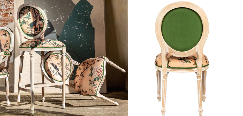 Стул Beige and Green Chinoiserie Stool - фото №1