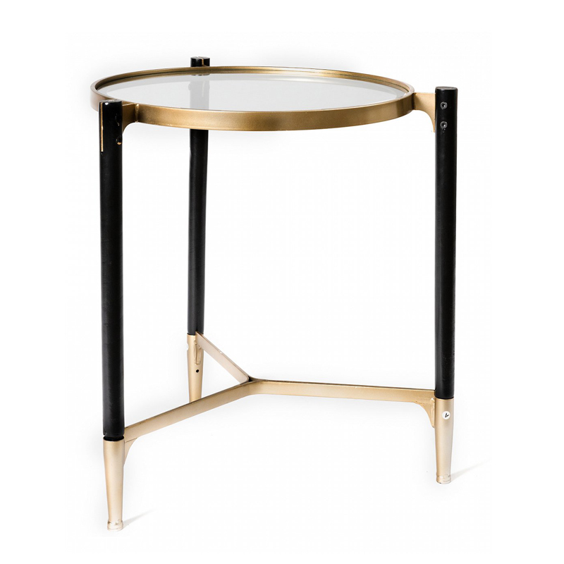 Приставной столик Black & Gold Table round Черный матовое золото в Екатеринбурге | Loft Concept 