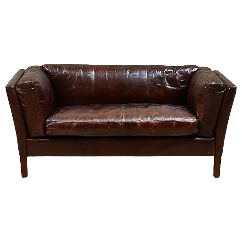 Диван RH SORENSEN Sofa Brown leather double Коричневый в Екатеринбурге | Loft Concept 